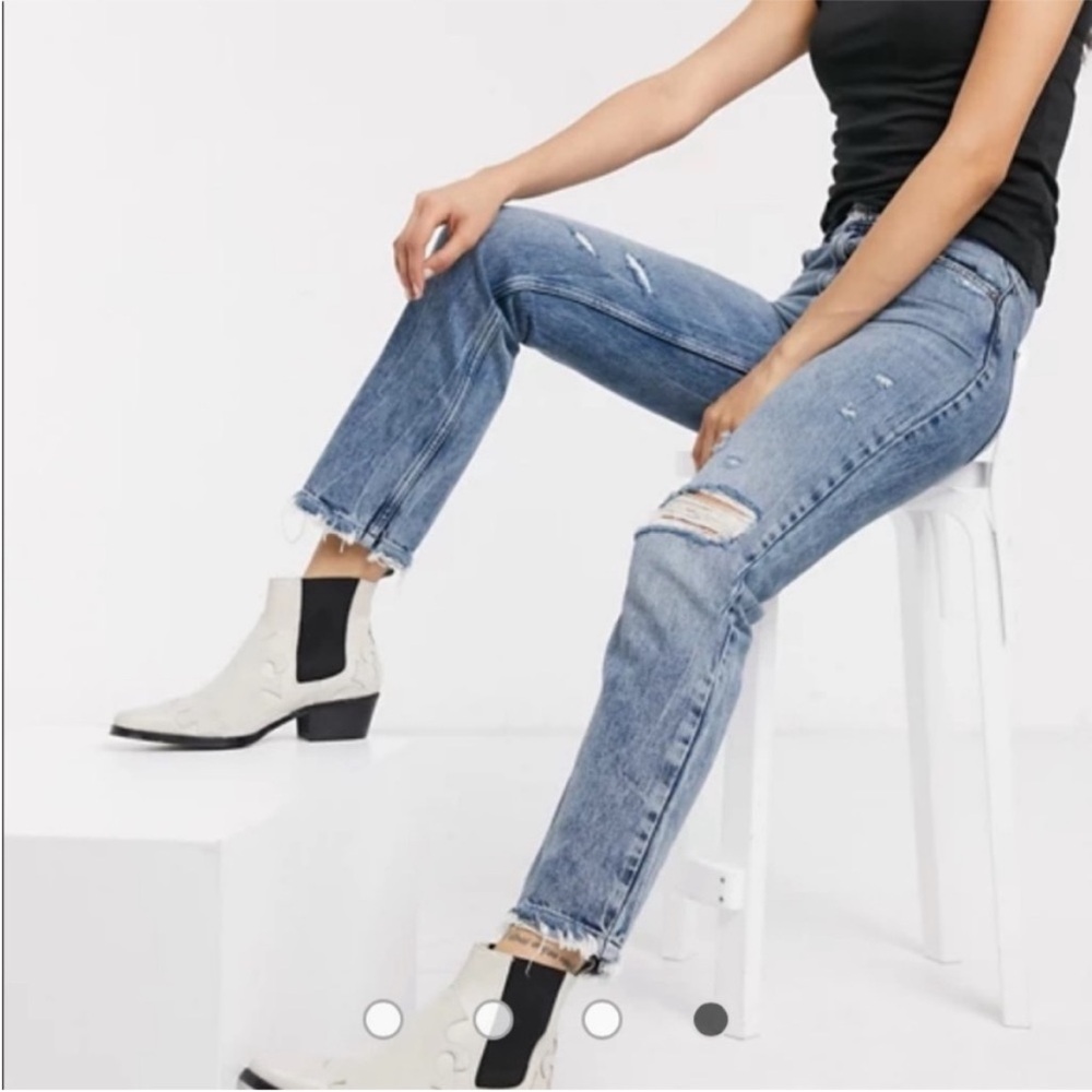 We The Free Distressed Dakota High-Rise Cropped Jeans Size 25